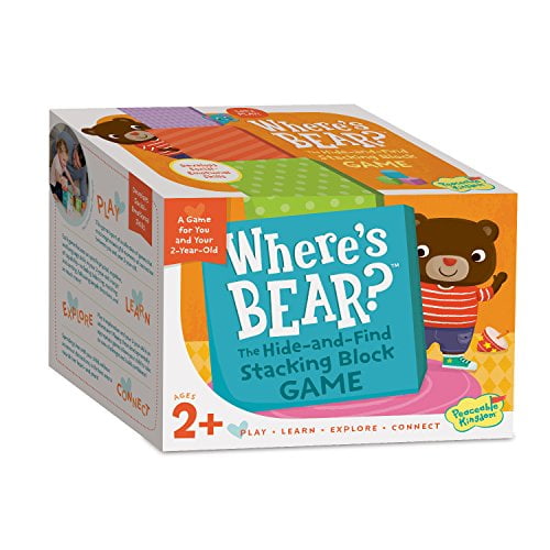Peaceable Kingdom Wheres Bear? le Jeu de Blocs Empilables Cache-Cache pour Enfants de 2 Ans