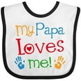thumbnail image 3 of Inktastic My Papa Loves Me Boys or Girls Baby Bib, 3 of 4