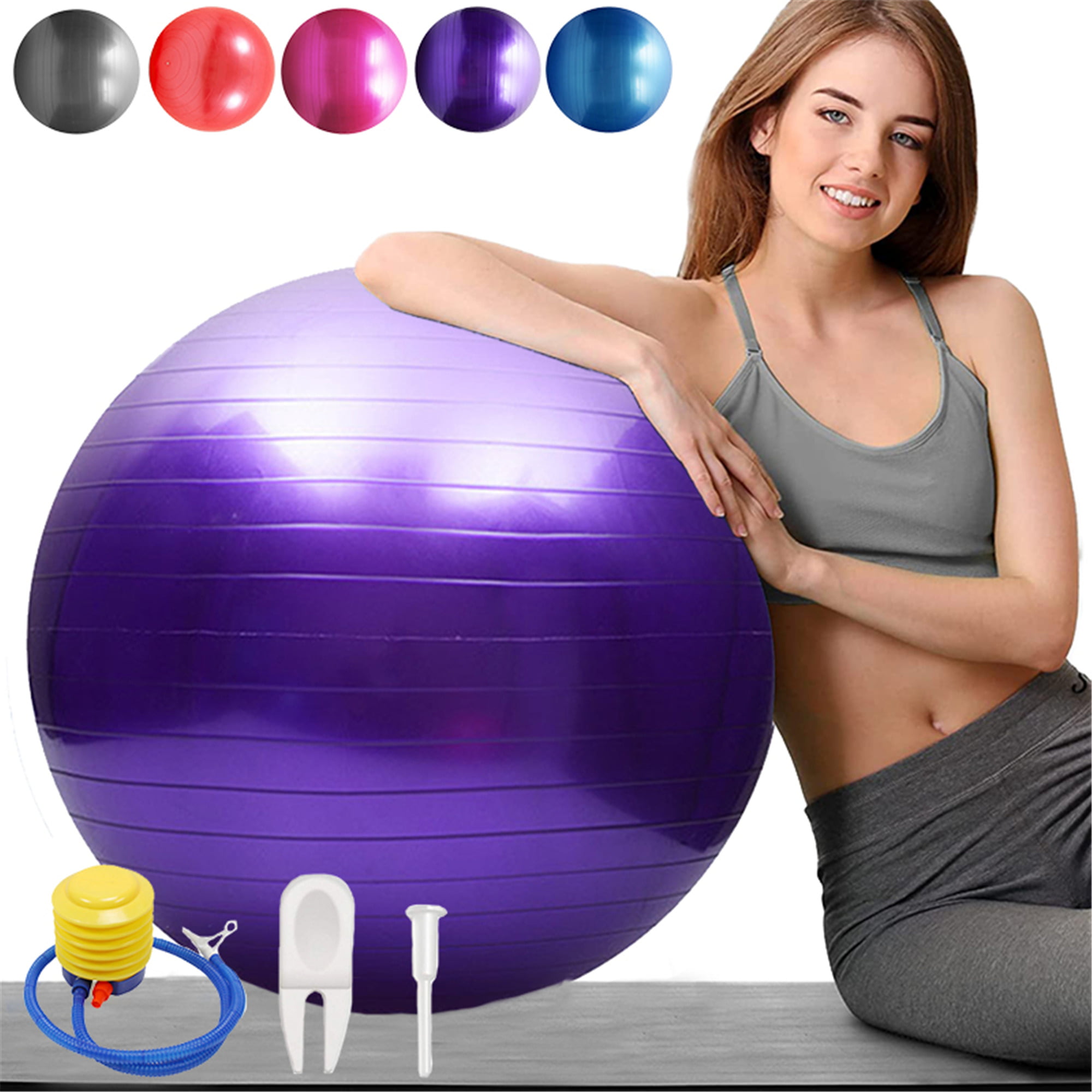 Elbourn Anti-Burst and Slip Resistant Exercise Ball Yoga Ball