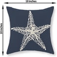 thumbnail image 2 of Navy Blue Coastal Pillow Covers 18x18 Inch Set of 2 Summer Starfish Throw Pillows Nautical Ocean Beach Theme Decorative Pillowcase Outdoor Farmhouse Decor Cushion Case for Couch Sofa Bedroom, 2 of 7