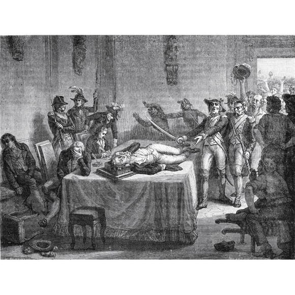 Robespierre Wounded 27 July 1794 Maximilien Robespierre 1758-1794 Jacobin Poster Print, 17 x 13