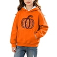 thumbnail image 3 of CBASIHI Girls Halloween Sweatshirts with Pockets Fleece Warm Casual Cute Long Sleeve Pumpkin Print Pullover Hoodies Orange 10 T, 3 of 7