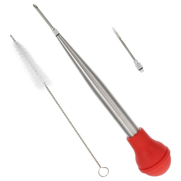 Niceauty 1Set Kitchen Meat Injector Red Silicone Pump Head for Bbq Sauce and Turkey Seasoning