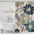 thumbnail image 2 of Sage Green Blue Floral Shower Curtain Set - Small 36" x 72" Washable Bathtub Curtain with 12 Hooks, Vintage Beige Botanical Waterproof Fabric Stall Shower Curtains for Bathroom/Bathtub Décor, 2 of 6