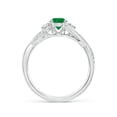 thumbnail image 2 of ANGARA Natural Nature Inspired Emerald & Diamond Twisted Vine Engagement Ring in 14K White Gold for Women (Size-5mm) | May Birthstone, Anniversary, Jewelry Gift for Women | Natural Emerald Ring, 2 of 10