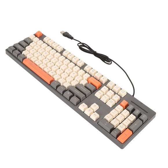 104 Keys Wired Keyboard, Vibrant 3 Color Keycaps, Wide Compatibility, Multimedia Function Keys, USB Business Keyboard forXP 7 8 10 11, OS X