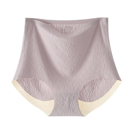 Riforla Panties for Women Women s High Waist Non Silk Crotch Bactericidal Women s Lightweight Pants Womens Briefs Underwear Light Purple XL