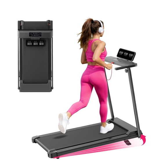 HevGlrm Portable Treadmills with Incline & Handles,3.5HP Walking Pad Treadmill for Home Workouts Fitness,Compact Running Machine with LED Display,400lbs