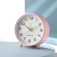 thumbnail image 1 of Reloj despertador de lujo con luz nórdica, reloj de escritorio de metal esmerilado para estudiantes, reloj sencillo de color rojo, 1 of 4