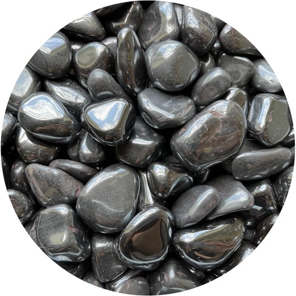 GAF TREASURES Wholesale Hematite Tumbled Stones, Polished Natural Hematite Gemstone, Hematite Polished Rocks (Hematite, 0.25 Pound)