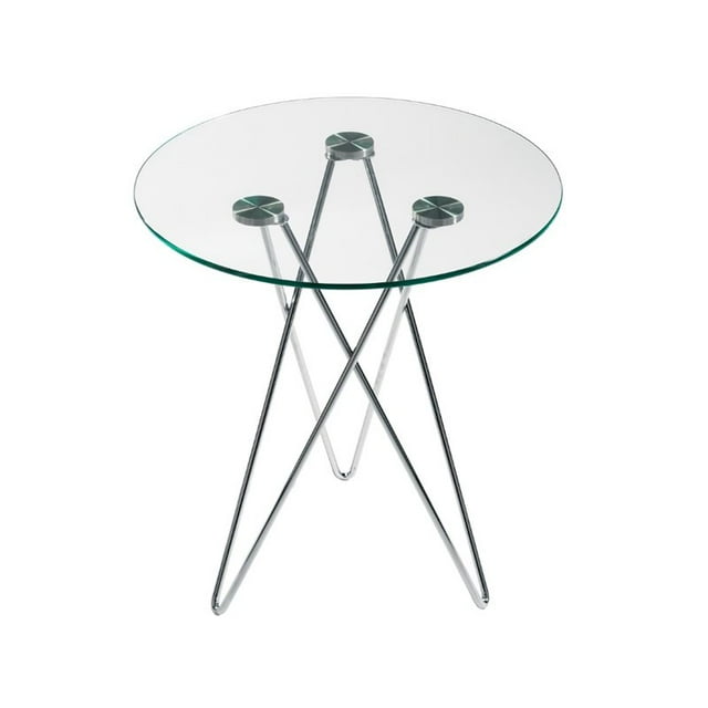 Eurostyle Table d'Appoint Ronde Zoey en Verre Trempé Clair