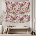 thumbnail image 4 of Pink Spring Floral Tapestry for Bedroom Wall Hanging Tapestry, Vintage Summer Botanical Ceiling Backdrop Tapestries Poster Blanket Wall Decor for Teens Room Living Room Dorm 59" x 79", 4 of 7