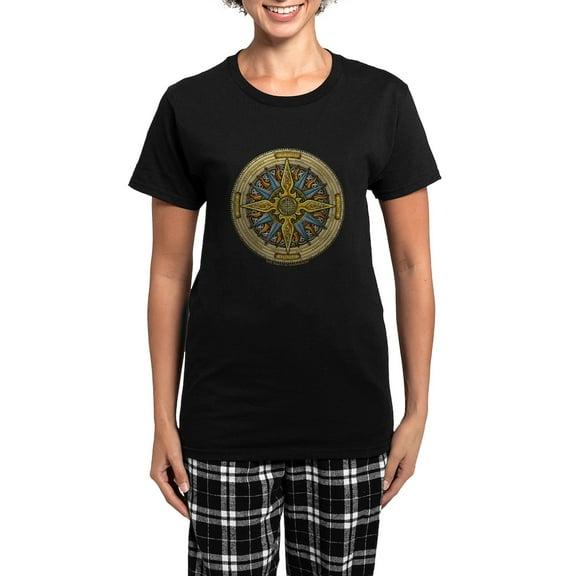 CafePress - Celtic Compass Women's Dark Pajamas - Women's Short Sleeve Print T-Shirt and Pants Dark Cotton Pajama Set