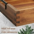 thumbnail image 5 of Ottoman Tray, 16.5"x12.5"x2.5" Acacia Wood Serving Tray with Black Metal Handles, Great for Ottoman Tray, Food Tray, Breakfast Tray, Eating Tray, 5 of 6