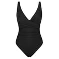 thumbnail image 6 of Firpearl Underwire Bathing Suits Push Up One Piece Black Swimsuits for Women Ruched Tummy Control Swimming Suit Criss Cross Swimwear US14, 6 of 7
