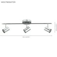 thumbnail image 2 of Xtricity - 3 Heads Ceiling Light, 25.59 '' Width, From The Westminster Collection, Chrome, 2 of 3