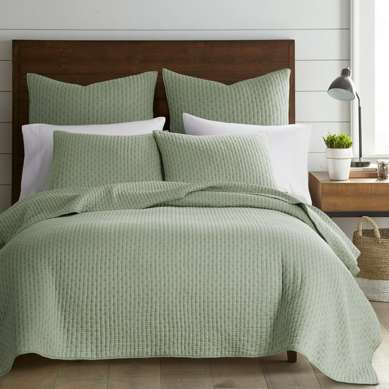 Sage green top euro shams