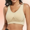thumbnail image 2 of HOWPAY Wireless Bras for Women No Underwire Push up Full Coverage Supportive Sports Pullover Bralettes Stretch Comfortable Soft Underwear Beige XXL, 2 of 9