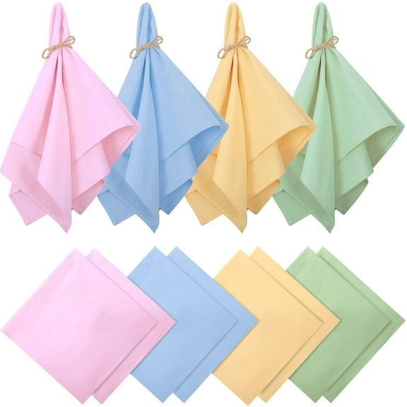 12 Pcs Easter Cloth Napkins 18.5 x 18.5 Inch Dinner Napkins Solid Plaid Easter and Spring Fabric Reusable Cotton Kitchen Towels for Holiday(Classic)