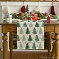 thumbnail image 2 of mubwai Xmas Trees Snowflake Christmas Table Runner, Seasonal Winter Green Kitchen Dining Table Decoration for Home Party Decor 13x72 Inch, 2 of 7
