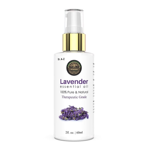 Lavender Essential Oil 2oz - Pure Therapeutic Grade- Promote Aromatherapy, For Diffuser & Topical Use, Spray Pump, No mess