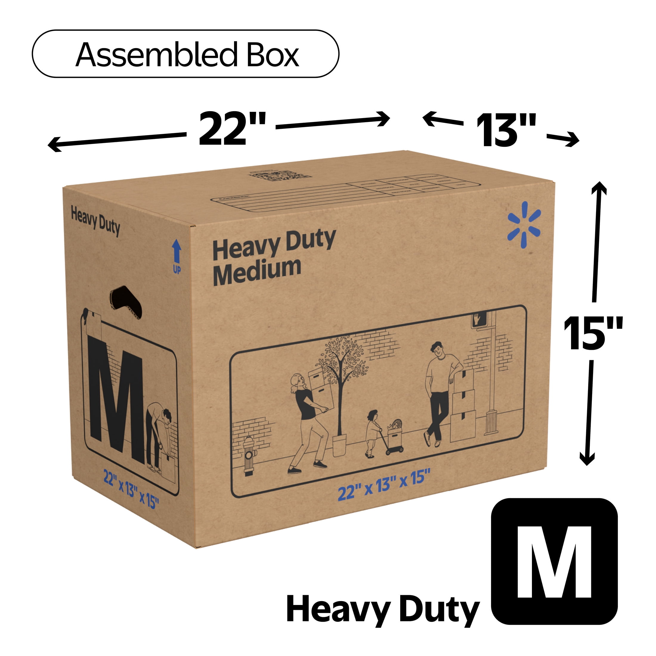 Walmart 22X13X15 Medium Heavy Duty Boxes, 135-CT Pallet