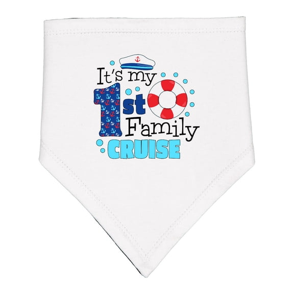 Inktastic It's My First Family Cruise Baby Bandana Bib