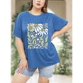 thumbnail image 6 of XCHQRTI Plus Size Daisy Women Tshirt Graphic Oversized Tees Short Sleeve Casual Tee, 6 of 7