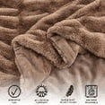 thumbnail image 3 of Toffee Faux Fur Reversible Throw Blanket for Couch or Chair, 50" x 60", 3 of 4