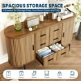 thumbnail image 4 of Fluted Sideboard Buffet Cabinet, 59" Large Multi-Purpose Credenza with 6 Drawers & 2 Sliding Doors for Kitchen, Living Room & Entryway, Walnut Storage Console, 4 of 6