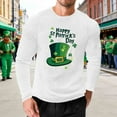 thumbnail image 2 of VBTAPA St Patricks Day Shirt for Men Long Sleeve Waffle Knit T-Shirt Mens Big and Tall Casual Streetwear Tops White M, 2 of 6