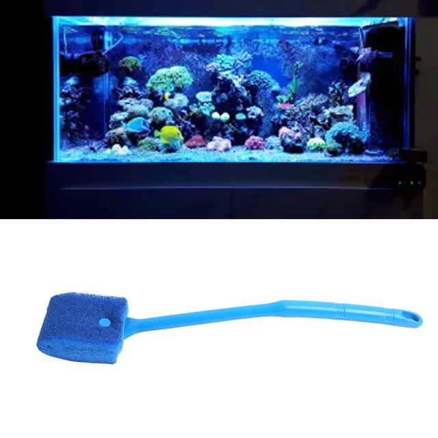 Aquarium Scrubber, Durable Replacement Easy To Clean Double Sided Prevent Slipping Fish Tank Sponge Cleaner for Glass Aquariums Blue,Green