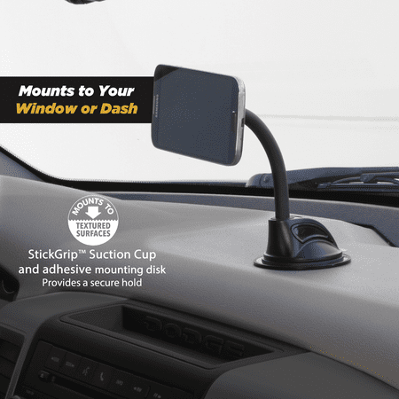Scosche MAGWDM Magic Mount Magnetic Car Windshield or Dash Phone Mount 360 Degree, Black