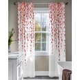 thumbnail image 4 of Red Polka Dots Sheer Curtains 63 Inch Length 2 Panels Set for Living Room/Bedroom, Vintage Abstract Art Watercolor Kitchen Curtains Grommet Semi-Sheer Curtains Drapes Window Treatments 42"x63"x2, 4 of 7