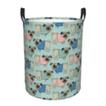 thumbnail image 1 of Balery Colorful Pugs Cesta de ropa redonda con asas, impermeable, independiente, para ropa, juguetes, dormitorio y familia-Medium, 1 of 6