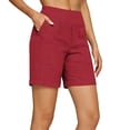 thumbnail image 2 of MEZZALL Women Breathable Casual Shorts With Pockets Summer Comfort Three Quarter Length Relaxed Fit Solid Color Daily Bottoms, 2 of 5