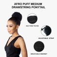 thumbnail image 6 of Ebo Instant Pony Synthetic Heat Resistant Draw String Ponytail Afro Puff Medium ( 1B Off Black ), 6 of 6
