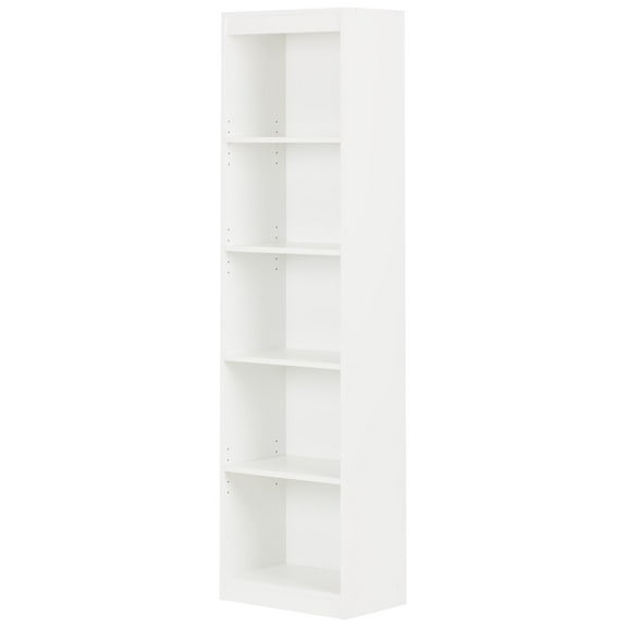 Axess 5-Shelf Narrow Bookcase, Pure White