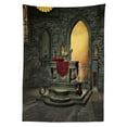 thumbnail image 3 of Ambesonne Gothic Tablecloth Rectangular Table Cover, Altar Design, 60"x84", Reseda Green Mustard, 3 of 4