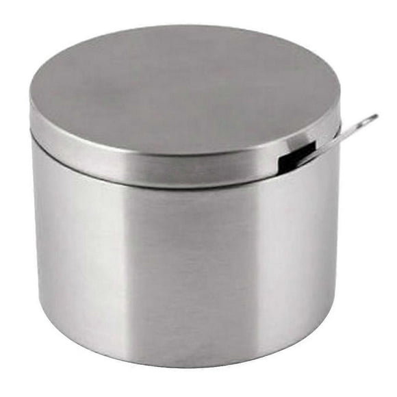 Stainless Steel Sugar Bowl with Lid and Sugar Spoon for Home Kitchen
