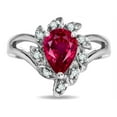 thumbnail image 2 of Star K � Pear Shape 8x6 Created Ruby Halo Split Shank Ring, 2 of 9