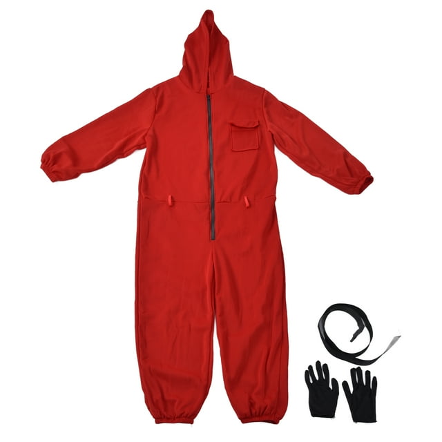 Disfraz de Cosplay para Adultos, único y Elegante, Conjunto de Pantalones con Capucha, Ropa de Serie de TV para Fiesta de Carnaval, Rojo, XL