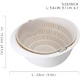 thumbnail image 2 of Escurridor giratorio de doble capa, 2 en 1, colador de cuencos, colador de cocina, colador para lavar frutas, para limpiar verduras y fideos (beige), 2 of 7