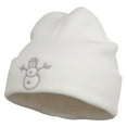 thumbnail image 2 of Christmas Snowman Embroidered Cuff Beanie - White OSFM, 2 of 5
