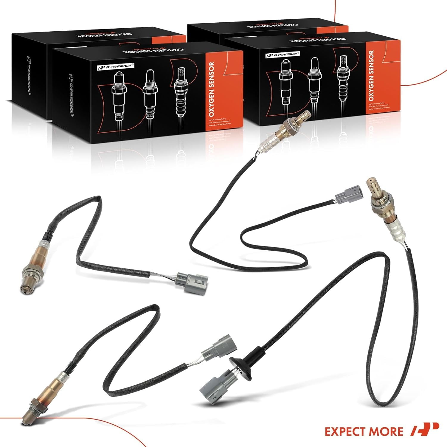 A-Premium O2 Oxygen Sensor Replacement for Lexus GS300 2000-2005 I6 3.0L Cyl 1-3 4-6 Upstream and Downstream 4-PC Set