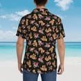 thumbnail image 6 of Fotbe Rose Flower Bear Hawaiian Shirt for Men Unisex Summer Beach Casual Short Sleeve Cotton Linen Button Down Shirts-Small, 6 of 9