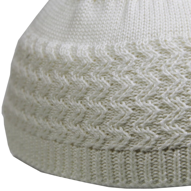 Hijaz Cream Premium Cotton Kufi Hat for Men Breathable Muslim