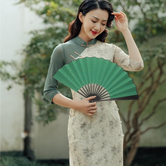 HAMPPLIES 1 Set Foldable Dance Fan Great as a Photography Prop or Wall Decoration 2.5X3X33CM