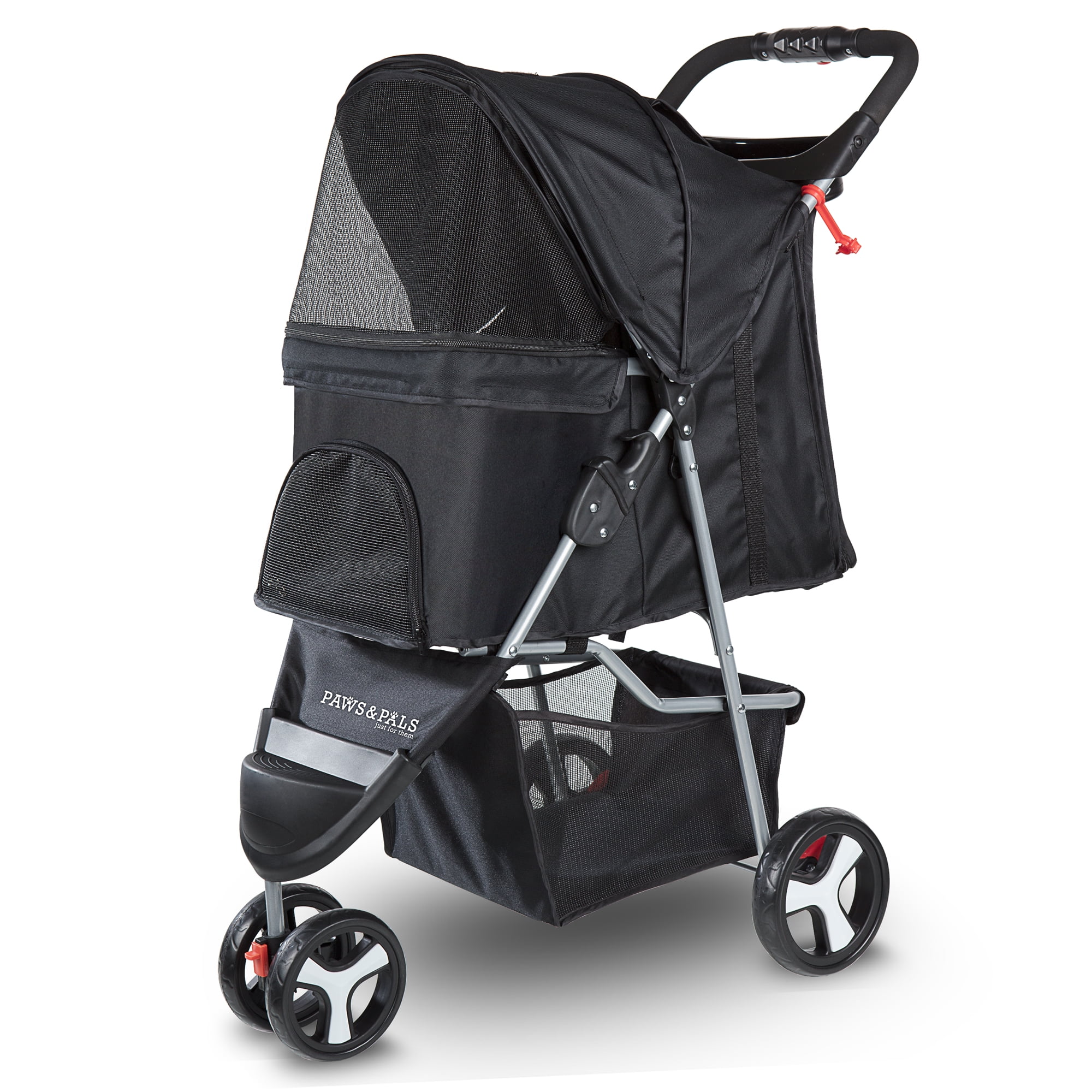 Paws & Pals Pet Stroller for Dogs and Cats - Elite Lifestyle 3-Wheel Travel  Jogger
