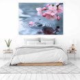 thumbnail image 3 of Mudket Water Droplet on Cherry Blossom Canvas Wall Art, Framed Floral Print, Ready to Hang Wall Decor for Bathroom Living Room Office, Serene Nature Artwork - 12"L x 8"W, 3 of 10